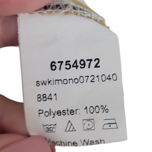 Shein Kimono Cardigan Sz L Yellow White Black Swim Beach long Tassels open front - Picture 5 of 10